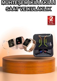 Resim Genel Markalar Wireless Şarjlı Akıllı Saat ve Dijital Göstergeli Kablosuz Bluetooth Kulaklık Nabız Ölçer 