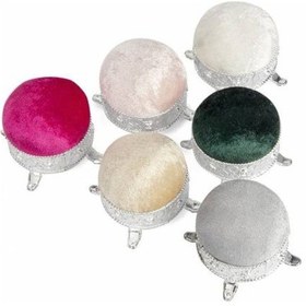 Resim Dekoratif Puf İğnelik Kadife Renkli İğnedanlık İğnelik Ayaklı 