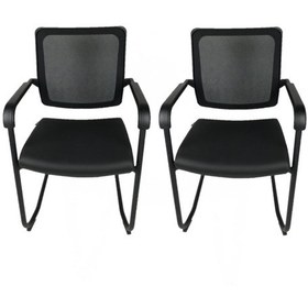 Resim Kutuofis Goldsit Quatro Misafir Koltuğu 300 P (Siyah Deri) - 2 'Li Set 