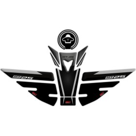 Resim GP Kompozit Yamaha MT-25 2015-2019 Uyumlu Tank Pad Seti Siyah-Gri 