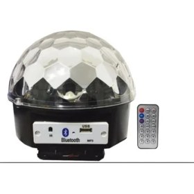 Resim Japanex Çok Renkli Işıklı Disko Topu Bluetooth Hoparlör 