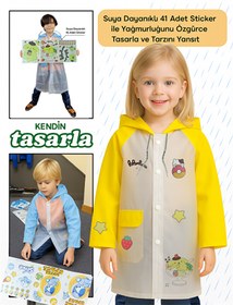 Resim Casabony Sarı Kendin Tasarla Kız Çocuk Yağmurluk 6-8 Yaş 
