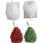 Resim 1 adet DTOHO 3D Çam Çiçeği Silikon Mum Kalıbı, DIY El Sanatları Epoksi Reçine Plaster Polimer Kil Döküm Kalıbı Noel Hediyesi Ev Dekoru için, Güç Kaynağı Gerektirmez 