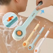 Resim 1 Adet Sıvı Dolgulu Saç Banyo Fırçası - Uzun Saplı Duş Fırçası, Hızlı Köpüren Saç ve Vücut Masajı için Pastel Renkler (Nane Yeşili/Turuncu), Elektriksiz - Ev ve Spa Kullanımı İçin İdeal 