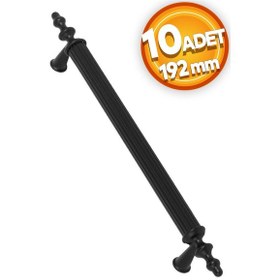 Resim Lüx Ovacık Çekmece Dolap Kapak Kulpu Kulbu 192 Mm Mat Siyah Metal 