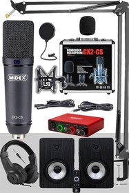 Resim Midex Exclusive Paket-6 Stüdyo Ekipmanları Seti (Monitör Mikrofon Ses Kartı Kulaklık) 