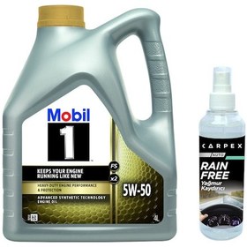 Resim Mobil 1 Fs X2 5W-50 Motor Yağı 4 L + Carpex Cam Yağmur Kaydırıcı 