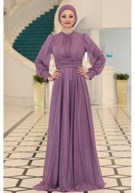 Resim Raika Moda Şık Tasarım Tül Kübra Abiye Lavanta 