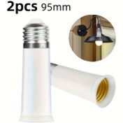 Resim 2 adet E27 Lamba Tutucu 95mm Ampul Tabanı LED Uzatıcı Soket Adaptörü 85-265V Işık Adaptör Dönüştürücü Ev Aydınlatması için 
