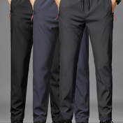 Resim 3 Adet Erkek Hafif Spor Pantolonu Fermuarlı Cepli - Nefes Alabilen Polyester, İpli Bel, Siyah/Gri/Koyu Gri, Günlük Yazlık Giysi, Ona İçin İdeal Hediye 