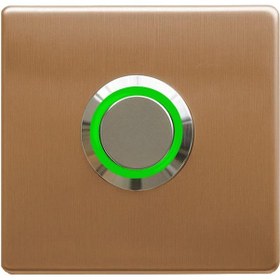 Resim Lockway Z-201aby Bronz Paslanmaz Tek Kontak Zil Butonu Yeşil Led 