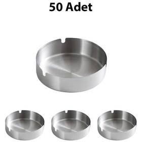 Resim 50 Adet Çelik 8 Cm Kafe Restaurant Lokanta Yuvarlak Kül Tablası Küllük 