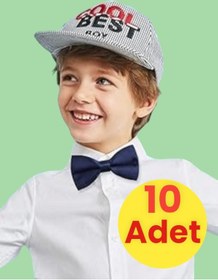 Resim Tezzgelsin Erkek Çocuk Saten Papyon 10 Adet Lacivert 