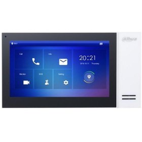 Resim Dahua VTH2421FW-P 7" TFT LCD Dokunmatik Ekran Çok Yönlü Mikrofon Villa Tipi İntercom İç Ünite Bayaz Kasa 