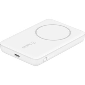 Resim Belkin Manyetik Kablosuz Güç Bankası 2.5K (MagSafe ile Uyumlu Taşınabilir Şarj Cihazı, 2500 mAh Küçük Kapasiteli Kompakt Mini Hızlı Şarj, USB-C - USB-C Kablo Dahil) - Beyaz Outlet 