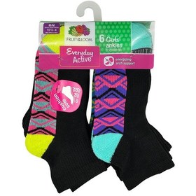 Resim Fruit Of The Loom Girls Ankles Tobilleras Çorap 6lı Paket M Çok Renkli 