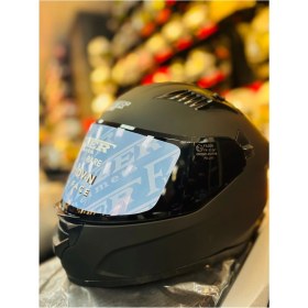 Resim Fazer Siyah Vizör Solid Matt Black Full Face Güneş Vizörlü Motosiklet Kaskı 