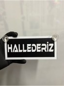 Resim HBSİ SİYAH RENK ÜZERİ BEYAZ RENK HALLEDERİZ YAZILI VANTUZLU CAM SÜSÜ 