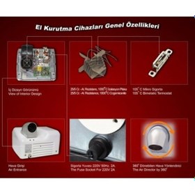 Resim Jackson 2450W Paslanmaz Çelik Krom El & Yüz Kurutma Makinesi 