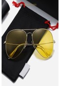 Resim MasterCar Rayban Model Anti Far Gece Sürüş Ve Sis Gözlüğü + Fermuarlı Gözlük Kılıfı 