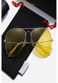 Resim MasterCar Rayban Model Anti Far Gece Sürüş Ve Sis Gözlüğü + Fermuarlı Gözlük Kılıfı 