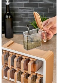 Resim Büro Ev Ofis Mutfağı İçin 12parça Standlı Kaşıklı Baharatlık Seti Diğer 