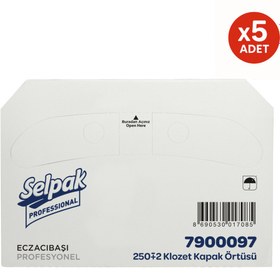 Resim Selpak 1250 Adet Klozet Kapak Örtüsü | 5 Paket X 250’li - Hijyenik Tek Kullanımlık Klozet Örtüsü 