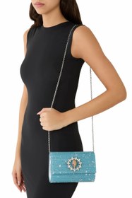 Resim Party Eagle Şık Kadın Clutch ve Omuz Çantası - Yeşil 