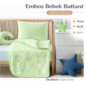 Resim Özdilek Embos Bebek Battaniyesi 100x120 -yeşil Yeşil 