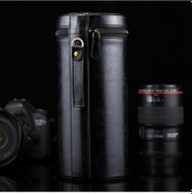 Resim Dslr Kamera Lensi İçin Ekstra Büyük Lens Kılıfı Fermuarlı Pu Deri Kılıf Kutusu, Boyut: 24.5 10.5 10.5cm Siyah 