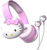 Resim Hello Kitty Kablolu Kulaklıklı 2'si 1 Arada Kablosuz Bluetooth Kulaklık - Katlanabilir, Ayarlanabilir ve Yastıklı Kafa Bandı, Yerleşik Kontroller, Yumuşacık Kulak Bardakları, Aux Kablo Bağlantısı, 
