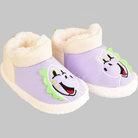Resim minibonito Hayvan Figürlü Kaydırmaz Taban Termal Isı Kreş Ev Okul Ayakkabısı Bebek Çocuk Panduf Ev Botu 