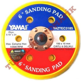 Resim Yama 150 MM.Cırtlı 6 Delikli Orbital Zımpara Tabanı 5 Ad. Zımpara Tabanı 