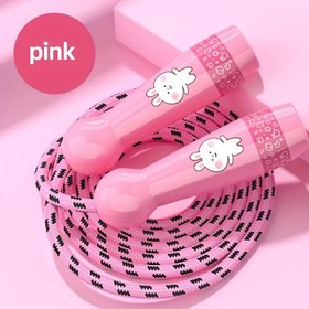 Resim 1 adet Ayarlanabilir Gençlerin Atlama İpi - Dayanıklı ABS Plastik, Kalpler ve Yıldızlarla Sevimli Karikatür Tavşan Tasarımı, Pembe / Yeşil / Sarı, Fitness, Egzersiz ve Açık Hava Oyunları için Mükemmel, Atlama Oyuncak 