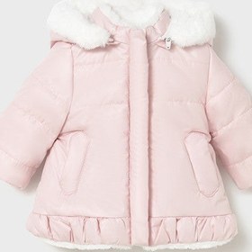 Resim Mayoral Kışlık Kız Bebek Çift Taraflı Kürklü Kapşonlu Mont Pembe - Pembe / 12 Ay 