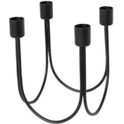 Resim Suntek Magideal Metal Şamdan Şamdanlar Oturma Odası Ev Şömine Siyah 