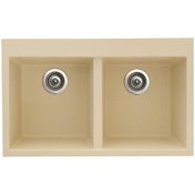 Resim Gradde Bej Çift Göz Granit Eviye 50 x 81 CM Gr81 