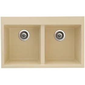Resim Gradde Bej Çift Göz Granit Eviye 50 x 81 CM Gr81 
