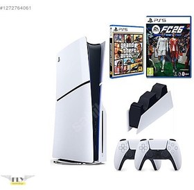 Resim Playstation 5 Slim +2.kol Dualsense +Şarj istasyonu + FC26 +GTA 