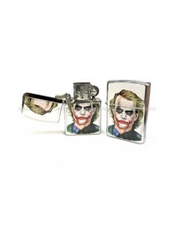 Resim Joker Gümüş Renk Kapaklı Benzinli Çakmak 