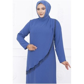 Resim Amine Hüma Melek Abiye Elbise İndigo İndigo 