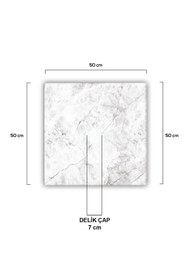Resim Decorita Cam Avize Göbeği | Taş Görünümlü | 50cm X 50cm 