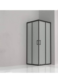 Resim Durul Duşakabin Kare Siyah Profil Buzlu Cam 5Mm Siyah 