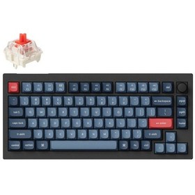 Resim Keychron V1 Max Rgb Tkl Mekanik Red Switch 2.4 Ghz Kablosuz İngilizce Siyah Klavye 