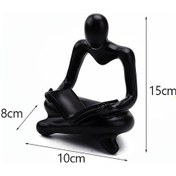 Resim Fastbuy Modern Akrilik Okuyucu Heykeli, Salon Kütüphane Dekoru, Siyah Ev Dekoru Figur, Dayanıklı, Sanat Heykeli, Konforlu Ev 