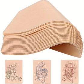 Resim 1 adet Boş Dövme Işıklı Bej Uygulama Sayfası, 19 x 14.2 cm Dövme Işıklı Bej Mikro Bıçak Kaş Uygulama Işığı Bej için Dövme Malzemeleri, Dövme Kiti, Başlangıç ve Deneyimli Dövme Sanatçıları İçin Uygun 
