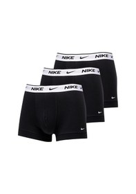 Resim Nike Dri Fit Essential Micro 3 Pack Micro 3 Lü Paket Kısa Boxer Siyah Beyaz Bantlı Siyah 