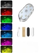 Resim Mighty Araç ve Dolap İçi RGB Işık Şarjlı Dokunmatik LED Lamba Işık 