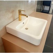 Resim Güral Vit Kare Mobilya Üstü Batarya Delikli / Asma Lavabo (45 x 45) 