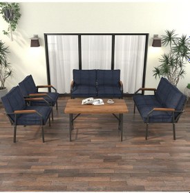 Resim Mygusi Hayal Kanepe Koltuk Takımı Metal - 2+2+1+1+masali Lacivert 